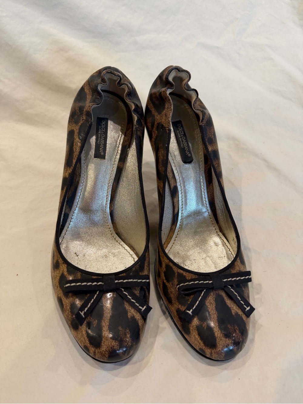 Dolce & Gabbana Leopard Print Bow Heels - Brown & Black